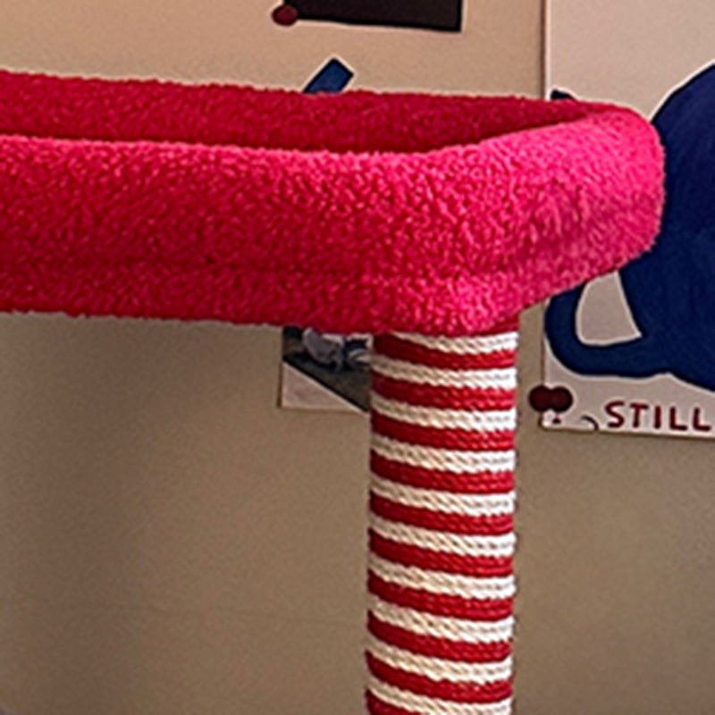 Arbre à chat multifonctionnel coloré en sisal, tissu velours et panneau de fibres de bois à densité moyenne, carré, contemporain, pour salon 