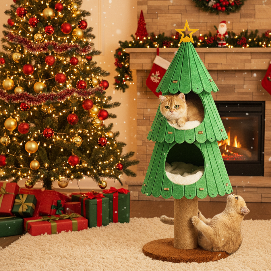 Arbre à chat contemporain en forme d&