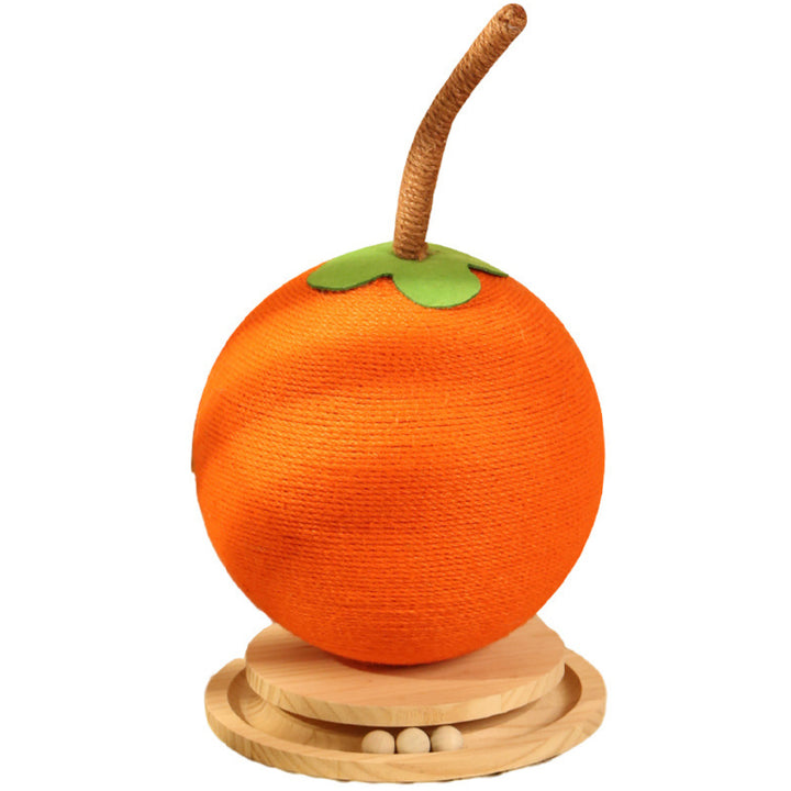Arbre à chat contemporain créatif en forme d’orange ronde, en sisal, mousse et panneau de fibres à densité moyenne, pour chambre à coucher 