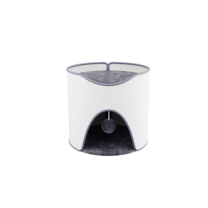 Arbre à chat contemporain créatif en sisal et velours, panneau de fibres à densité moyenne, cylindrique, 1/2 niveau, pour chambre 