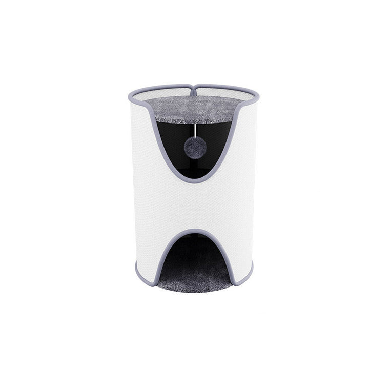 Arbre à chat contemporain créatif en sisal et velours, panneau de fibres à densité moyenne, cylindrique, 1/2 niveau, pour chambre 