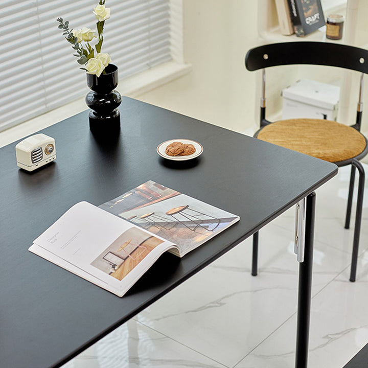 Modern Minimalist Rectangular Spray-Painted Beech Wood Plywood Dining Table For Dining Room
