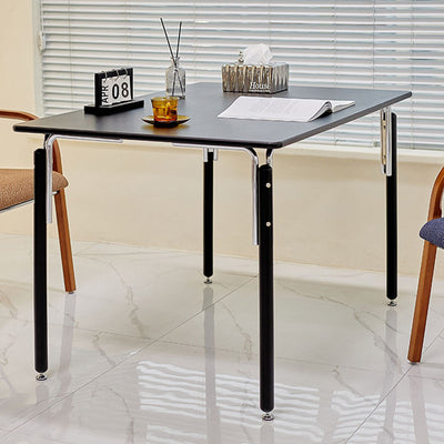 Modern Minimalist Rectangular Spray-Painted Beech Wood Multi-Layer Solid Wood Panel Dining Table For Dining Room