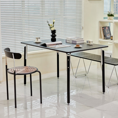 Modern Minimalist Rectangular Spray-Painted Beech Wood Multi-Layer Solid Wood Panel Dining Table For Dining Room