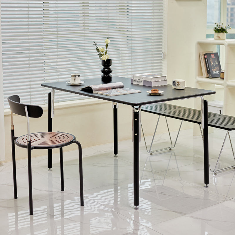 Modern Minimalist Rectangular Spray-Painted Beech Wood Multi-Layer Solid Wood Panel Dining Table For Dining Room