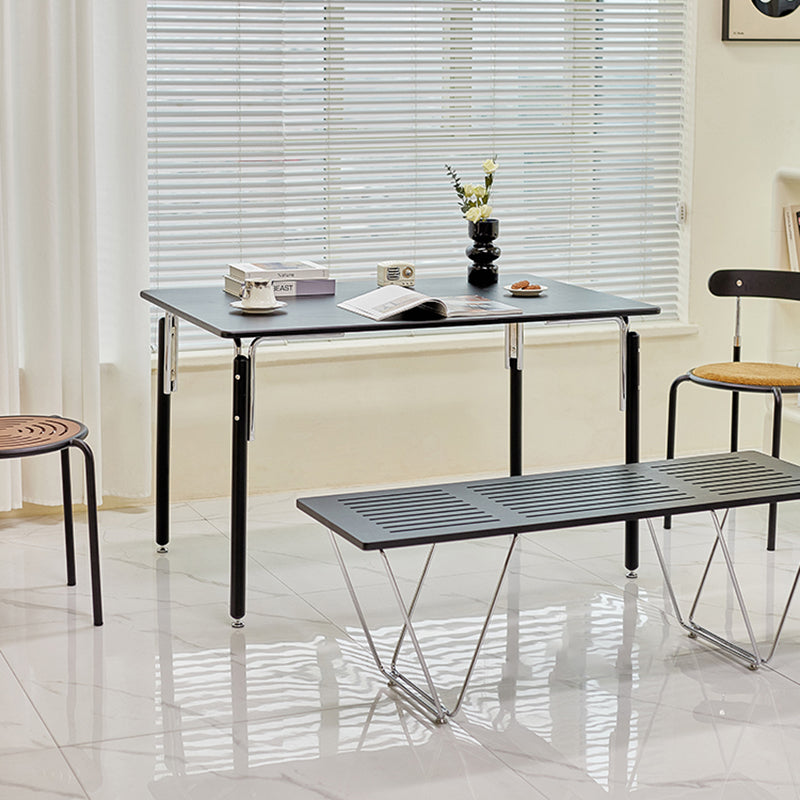 Modern Minimalist Rectangular Spray-Painted Beech Wood Multi-Layer Solid Wood Panel Dining Table For Dining Room