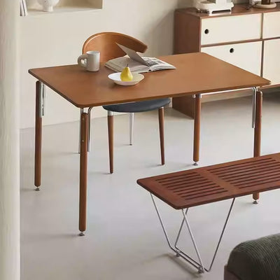 Modern Minimalist Rectangular Spray-Painted Beech Wood Multi-Layer Solid Wood Panel Dining Table For Dining Room