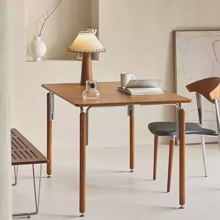 Modern Minimalist Rectangular Spray-Painted Beech Wood Multi-Layer Solid Wood Panel Dining Table For Dining Room