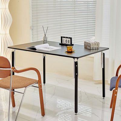 Modern Minimalist Rectangular Spray-Painted Beech Wood Multi-Layer Solid Wood Panel Dining Table For Dining Room