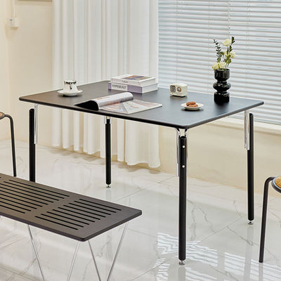 Modern Minimalist Rectangular Spray-Painted Beech Wood Multi-Layer Solid Wood Panel Dining Table For Dining Room