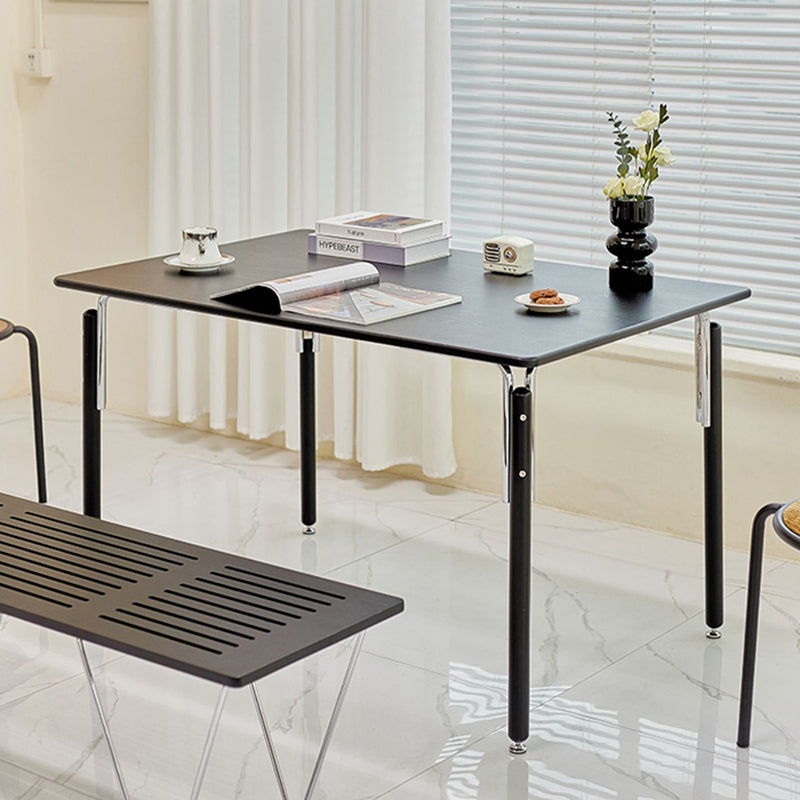 Modern Minimalist Rectangular Spray-Painted Beech Wood Multi-Layer Solid Wood Panel Dining Table For Dining Room