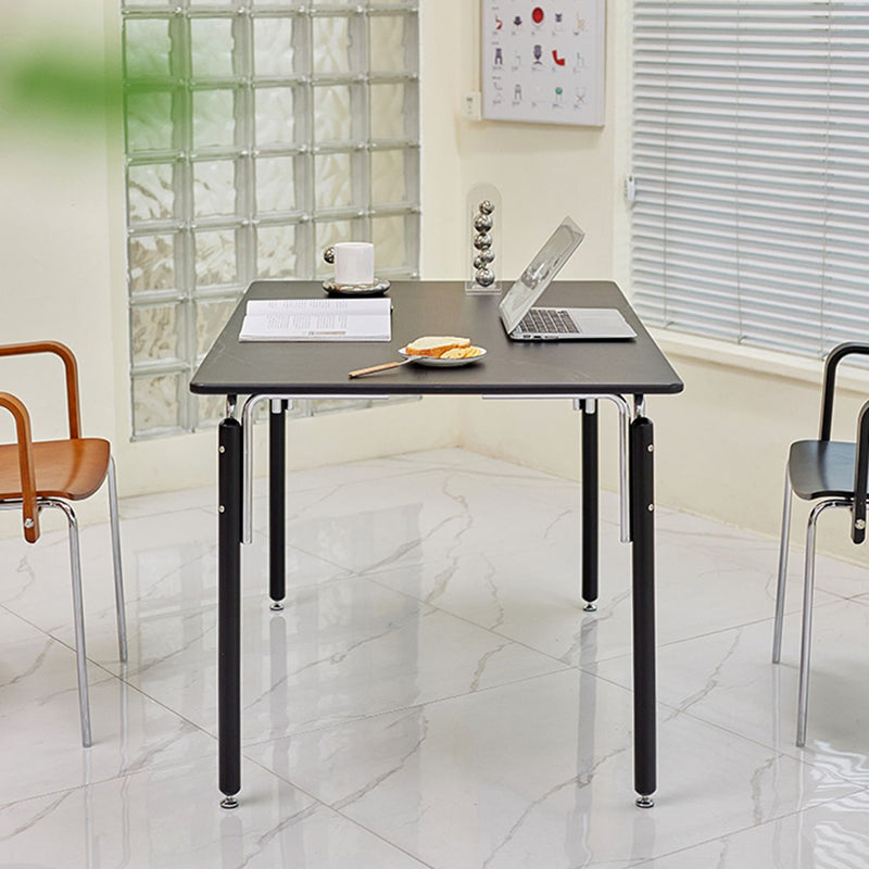 Modern Minimalist Rectangular Spray-Painted Beech Wood Multi-Layer Solid Wood Panel Dining Table For Dining Room