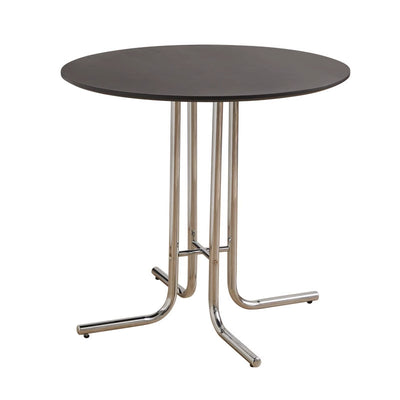 Modern Minimalist Round Multi-layer Solid Wood Panel Iron L-Shaped Leg Dining Table For Dining Room