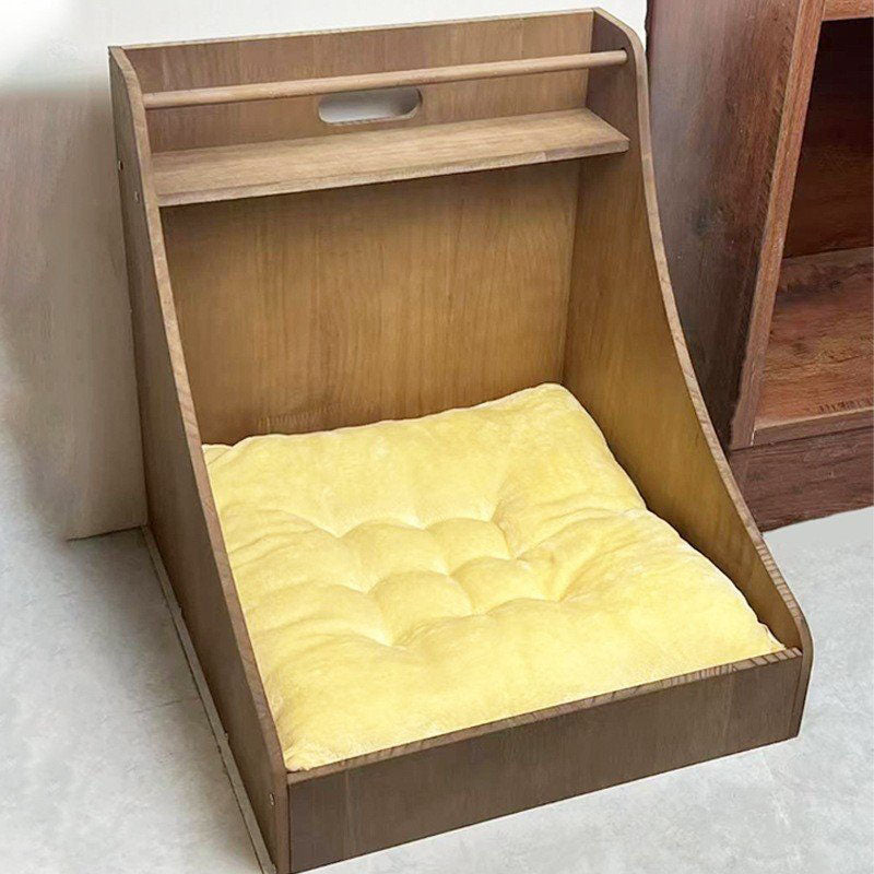 Traditional Vintage Rectangular Fabric Pine Wood Storage Cat Bed For Bedroom