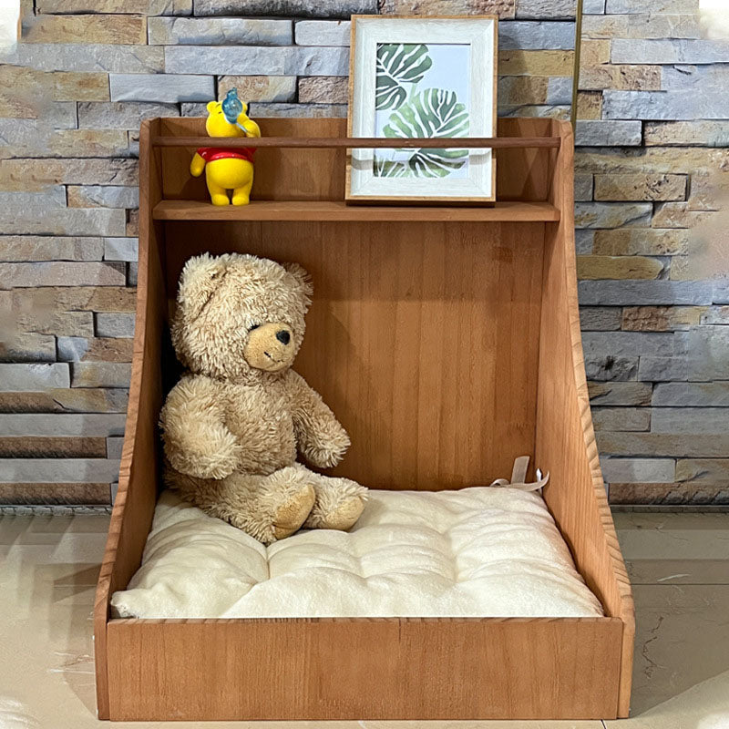 Traditional Vintage Rectangular Fabric Pine Wood Storage Cat Bed For Bedroom