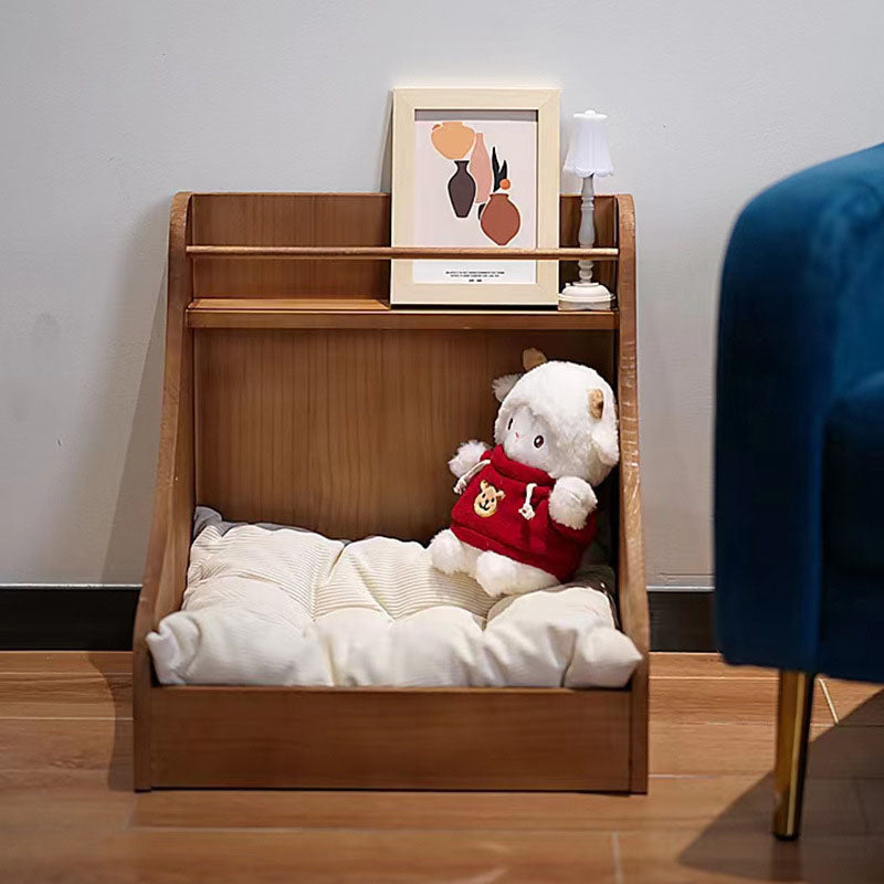 Traditional Vintage Rectangular Fabric Pine Wood Storage Cat Bed For Bedroom