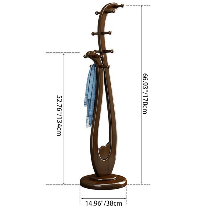 Árbol de pasillo vintage de madera maciza de caucho en forma de pipa redonda china tradicional para entradas 