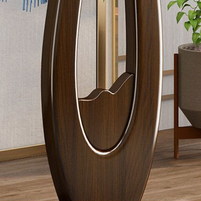 Traditional Chinese Round Pipa-Shaped Rubberwood Solid Wood Vintage Hall Tree For Entryways