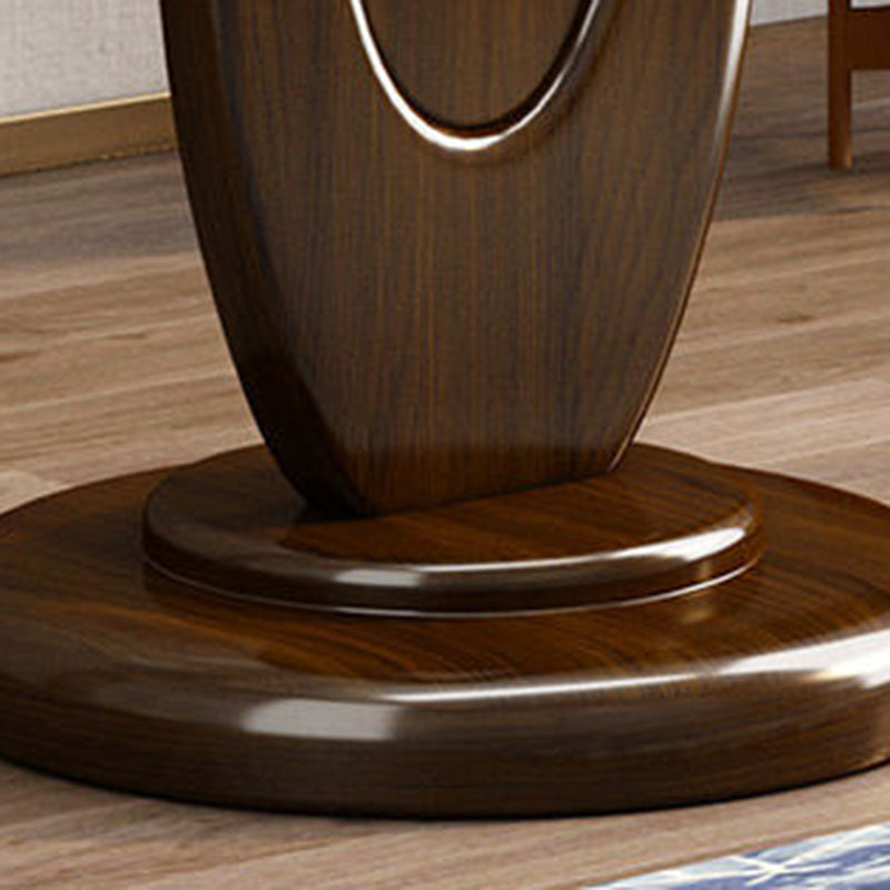 Traditional Chinese Round Pipa-Shaped Rubberwood Solid Wood Vintage Hall Tree For Entryways