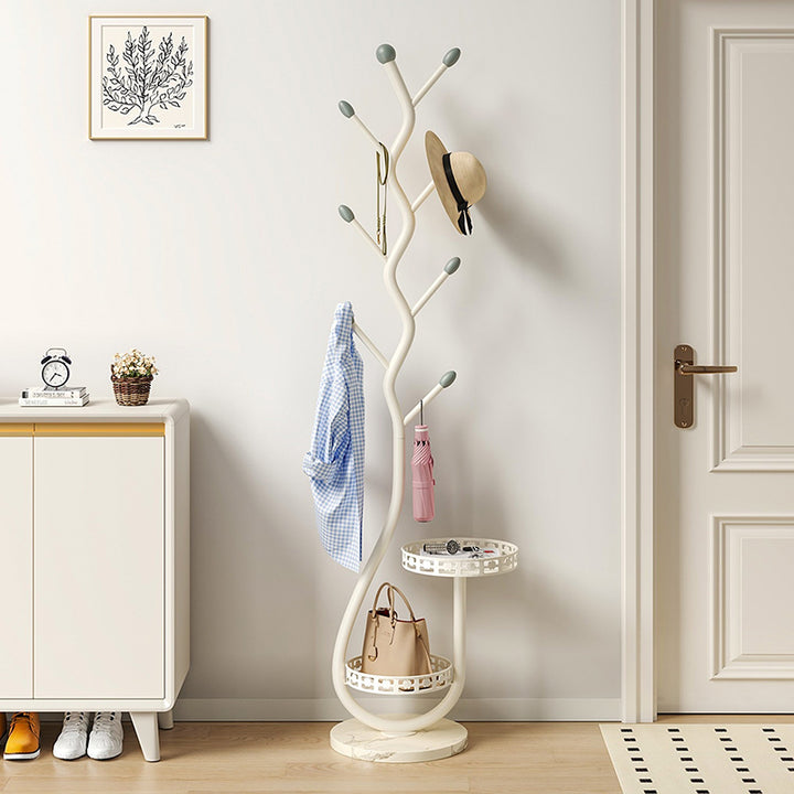 Zeitgenössischer kreativer runder baumförmiger Kohlenstoffstahl-Marmor-Flurbaum für Schlafzimmer &amp; Eingänge 