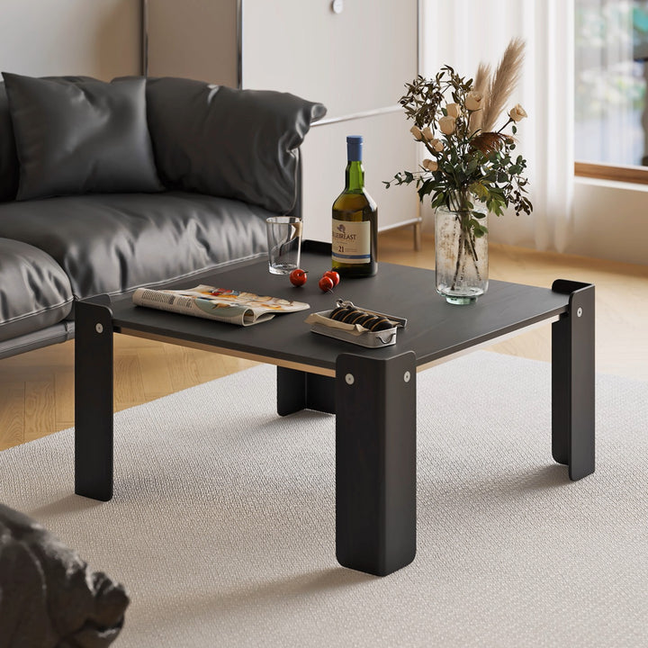 Traditional Vintage Square Plywood Electroplated Iron Coffee Table For Living Room