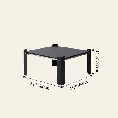 Traditional Vintage Square Multi-Layer Solid Wood Panel Electroplated Iron Coffee Table For Living Room