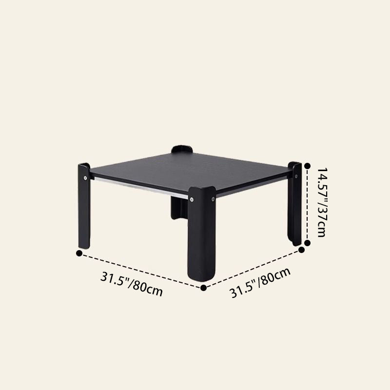 Traditional Vintage Square Multi-Layer Solid Wood Panel Electroplated Iron Coffee Table For Living Room