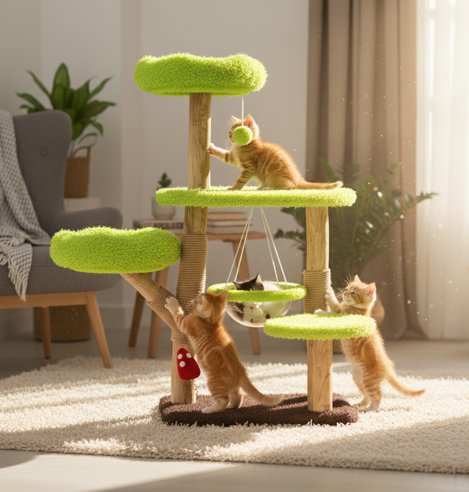 Contemporary Creative Cylindrical Tree-Shaped Natural Fruitwood Medium ...