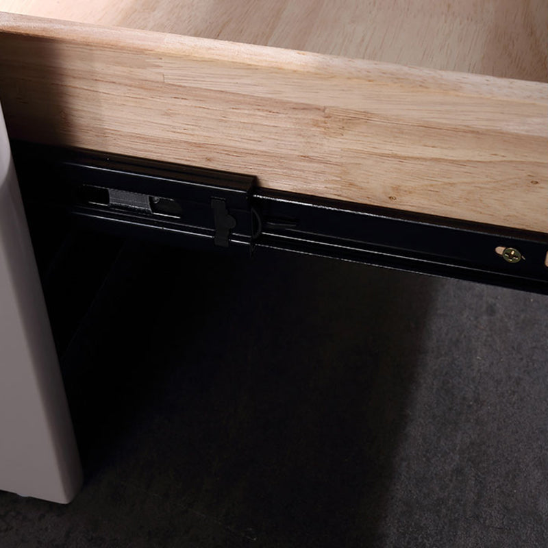 Modern Minimalist Nightstand: Black Oak &amp; Gray Single-Drawer Nightstand - Sleek Matte Finish Storage Bedside Table For Bedroom