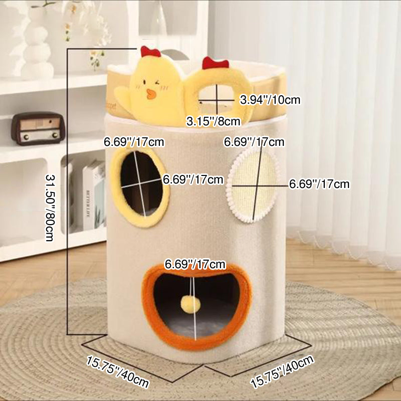 Zeitgenössischer kreativer zylindrischer MDF-Sisalstoff multifunktionaler Katzenbaum 2/3-stufig für das Schlafzimmer 