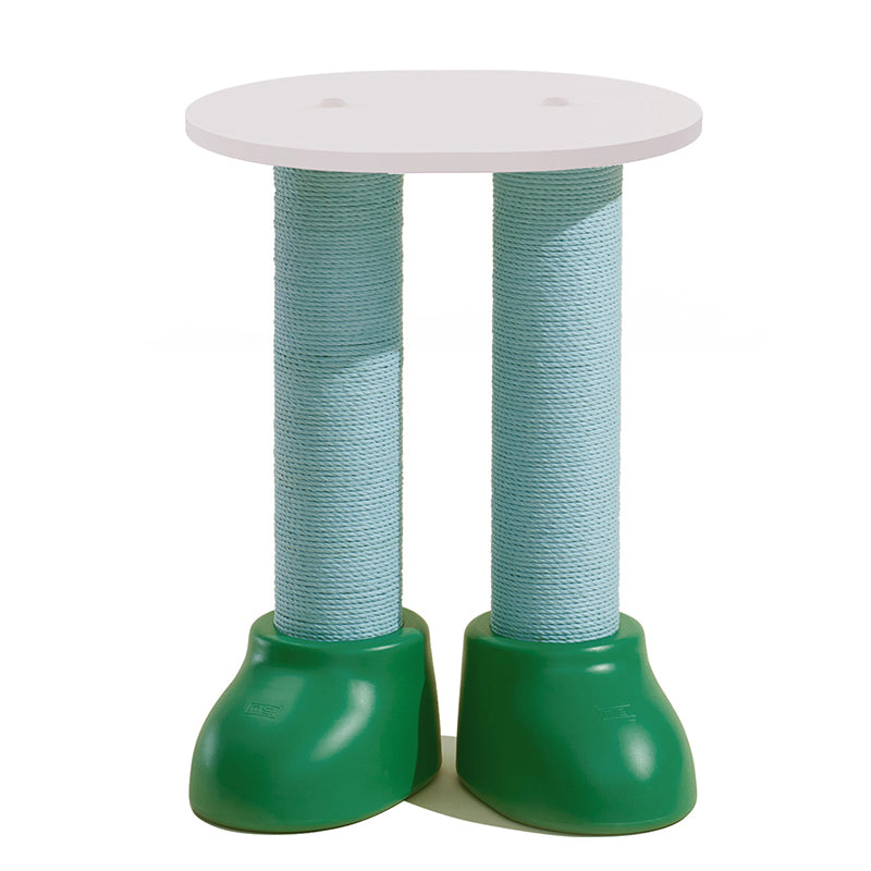 Contemporary Creative Round Boot-Shaped MDF HDPE Paper Cord Kraft Paper Multi-Functional Cat Tree With 2-Tier For Bedroom