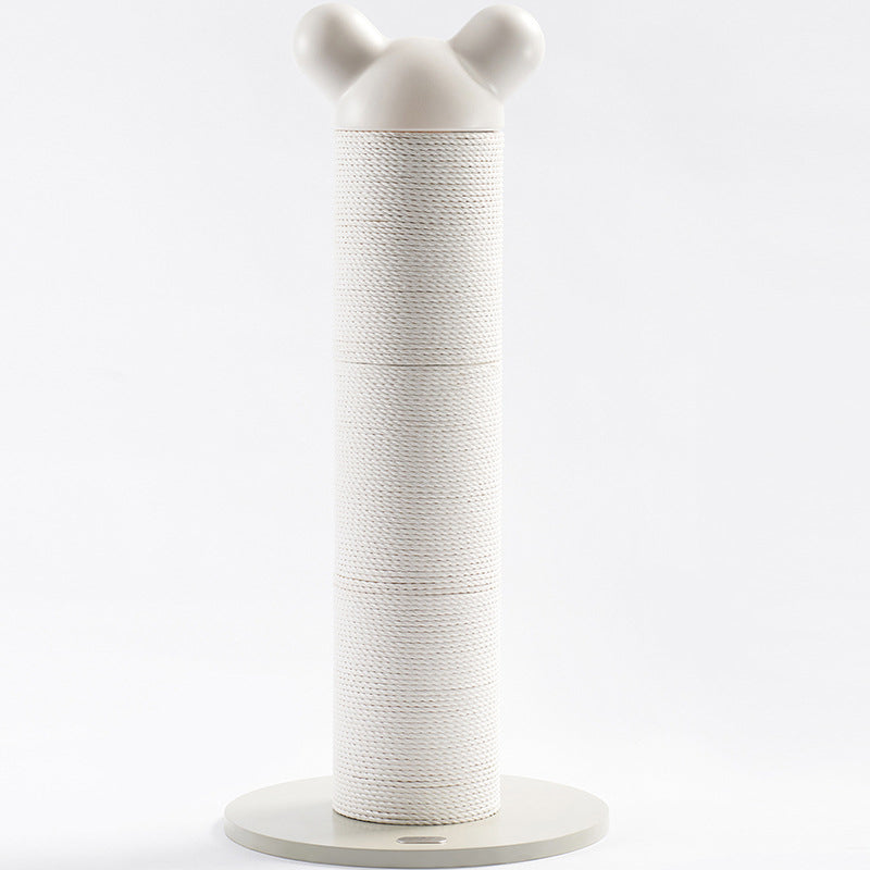 Arbre à chat contemporain créatif en cylindre, en papier, rotin, PEHD et acier laminé à froid pour chambre à coucher 