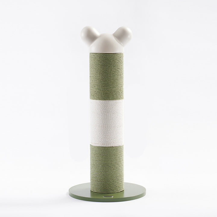 Arbre à chat contemporain créatif en cylindre, en papier, rotin, PEHD et acier laminé à froid pour chambre à coucher 