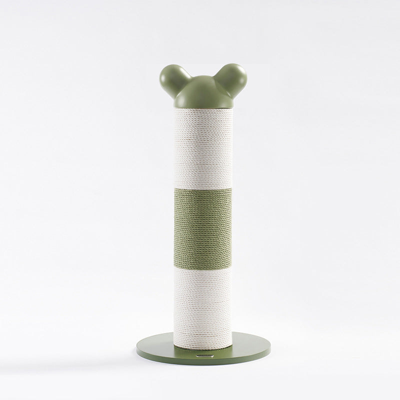 Arbre à chat contemporain créatif en cylindre, en papier, rotin, PEHD et acier laminé à froid pour chambre à coucher 