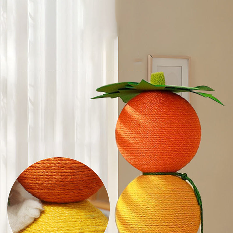 Arbre à chat contemporain créatif rond en tissu velours sisal avec panneau factice en forme d&