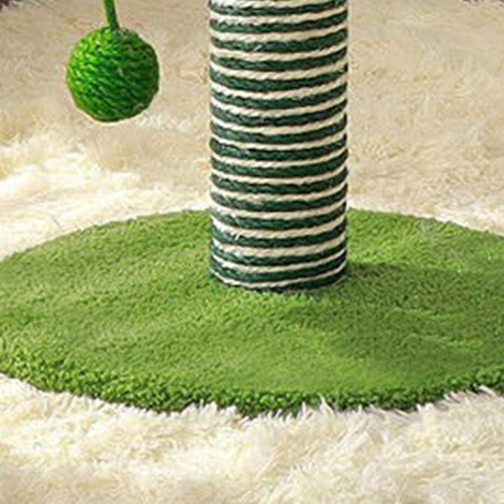 Arbre à chat contemporain créatif rond en tissu velours sisal avec panneau factice en forme d&