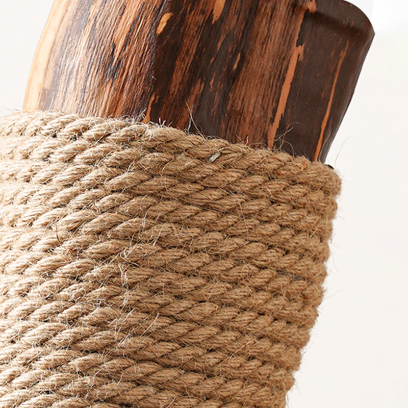 Árbol para gatos contemporáneo escandinavo redondo de madera natural de partículas de fruta y tela de terciopelo de yute multifuncional de 3 niveles para sala de estar 