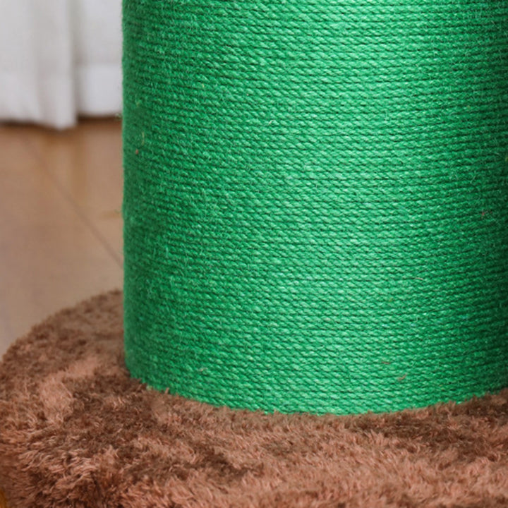 Árbol para gatos en forma de cactus de 3 niveles hecho de tablero de partículas orientado, tela de terciopelo de sisal floral y contemporáneo para la sala de estar 