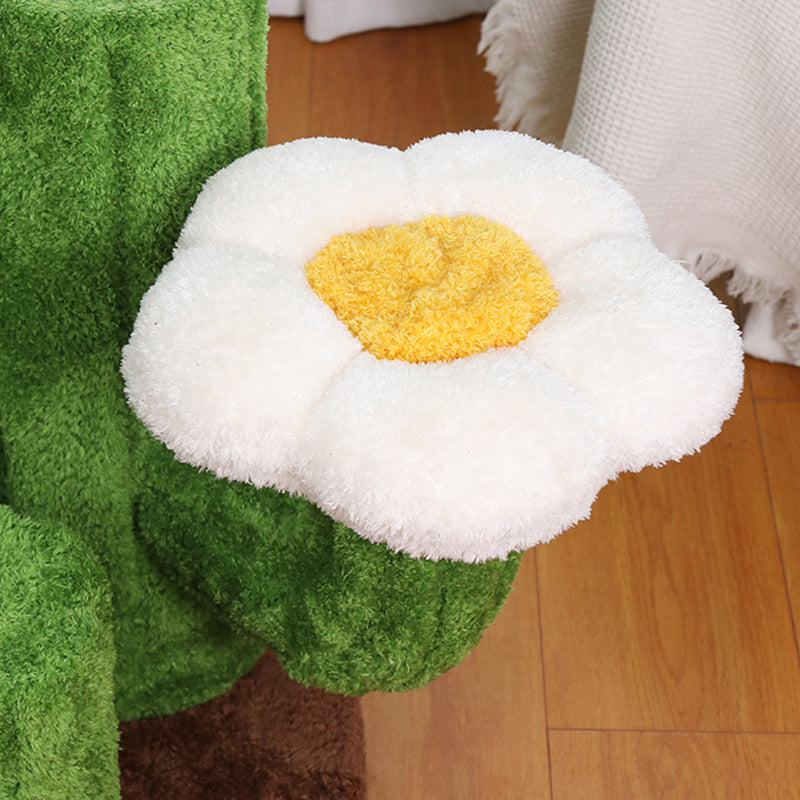 Árbol para gatos en forma de cactus de 3 niveles hecho de tablero de partículas orientado, tela de terciopelo de sisal floral y contemporáneo para la sala de estar 