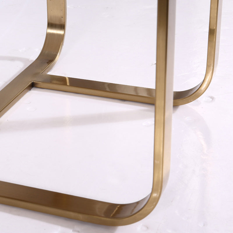 Table de chevet moderne de luxe mat beige : design flottant en acier inoxydable revêtu de titane, avec un seul tiroir, pour chambre à coucher 