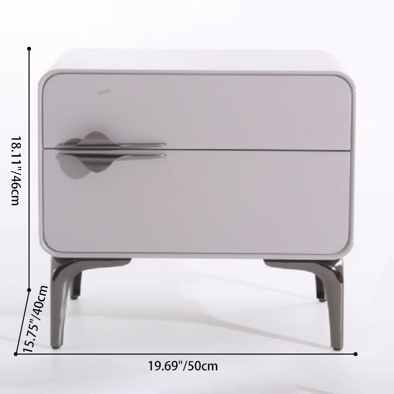 Table de chevet minimaliste moderne blanche à deux tiroirs : design léger à pieds en fer - table de chevet de style scandinave pour chambre à coucher 