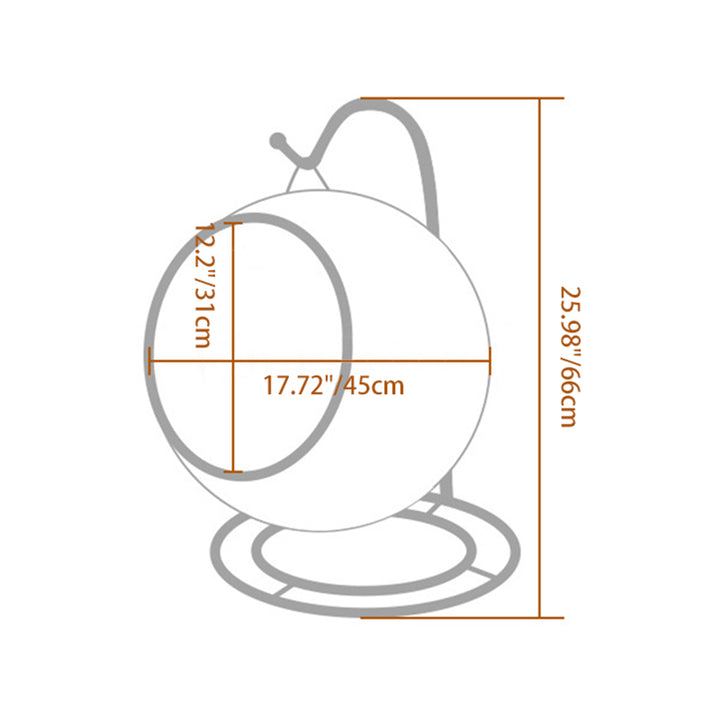 Cama para gato colgante tejida a mano de hierro y ratán sintético PP/PE redonda boho contemporánea para dormitorio 
