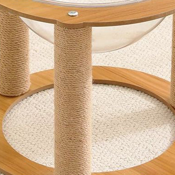Zeitgenössischer kreativer runder mitteldichter Faserplatte Sisal Acryl multifunktionaler Kratzbaum für das Schlafzimmer 