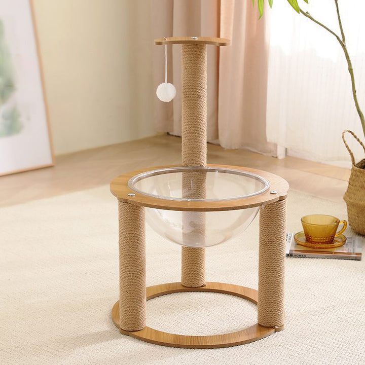 Zeitgenössischer kreativer runder mitteldichter Faserplatte Sisal Acryl multifunktionaler Kratzbaum für das Schlafzimmer 