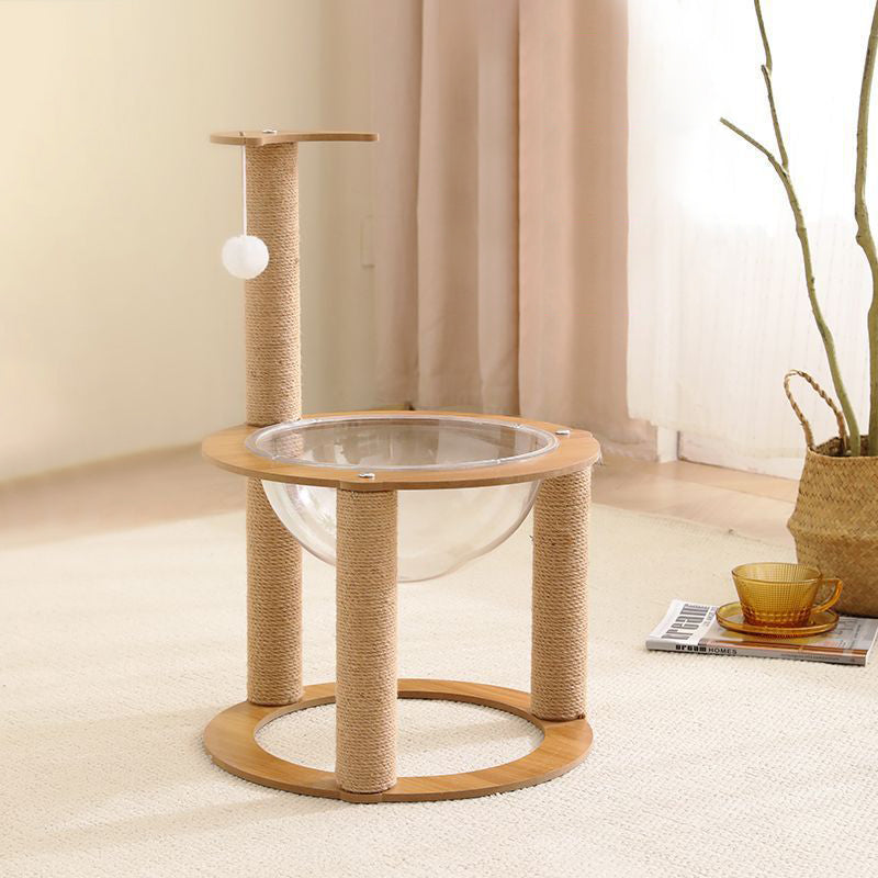 Zeitgenössischer kreativer runder mitteldichter Faserplatte Sisal Acryl multifunktionaler Kratzbaum für das Schlafzimmer 