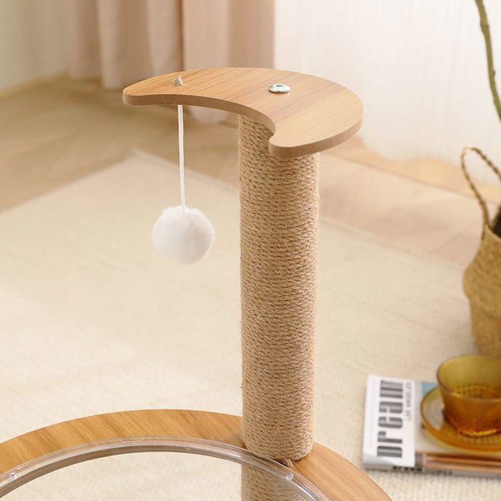 Zeitgenössischer kreativer runder mitteldichter Faserplatte Sisal Acryl multifunktionaler Kratzbaum für das Schlafzimmer 