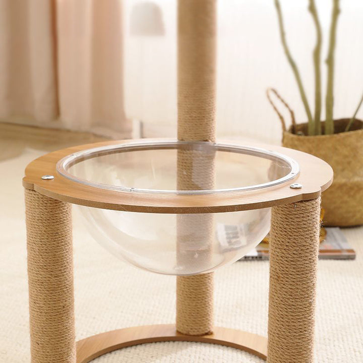 Zeitgenössischer kreativer runder mitteldichter Faserplatte Sisal Acryl multifunktionaler Kratzbaum für das Schlafzimmer 