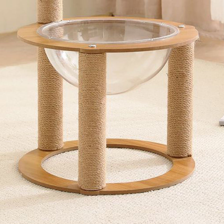 Zeitgenössischer kreativer runder mitteldichter Faserplatte Sisal Acryl multifunktionaler Kratzbaum für das Schlafzimmer 