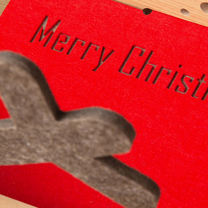 Zeitgenössischer kreativer rechteckiger Rentier-förmiger MDF-Jute-Filz-Weihnachtsbaum für Katzen für das Wohnzimmer 