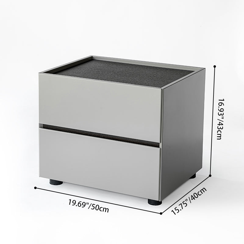 Table de chevet moderne minimaliste à deux tiroirs : luxe léger - table d&
